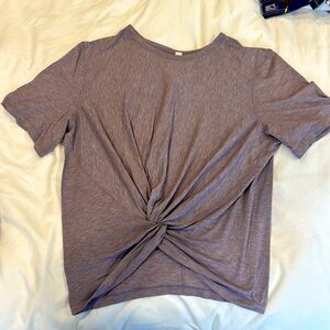 Lululemon Intended tie front cropped tee - purple - size 10